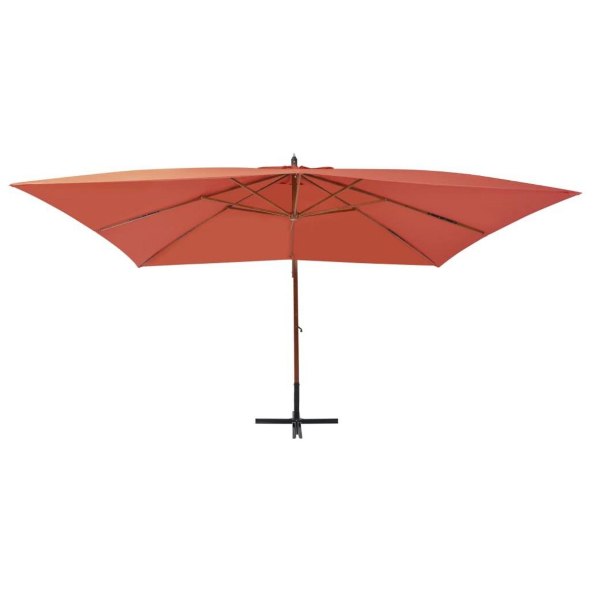 VIDAXL Parasol de jardin en porte-a-faux avec mat en bois terre cuite