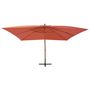 Voir la diapositive 2 : VIDAXL Parasol de jardin en porte-a-faux avec mat en bois terre cuite