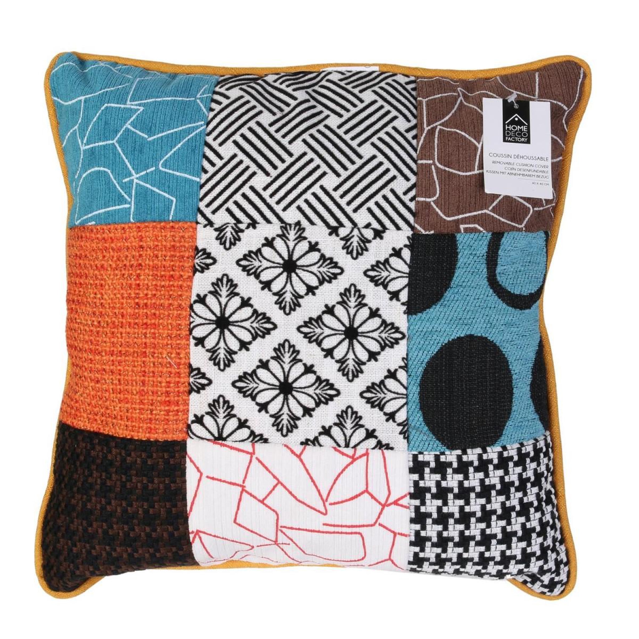 Voir la diapositive 5 : The Home Deco Factory Coussin carré déhoussable - 40x40cm - multicouleur