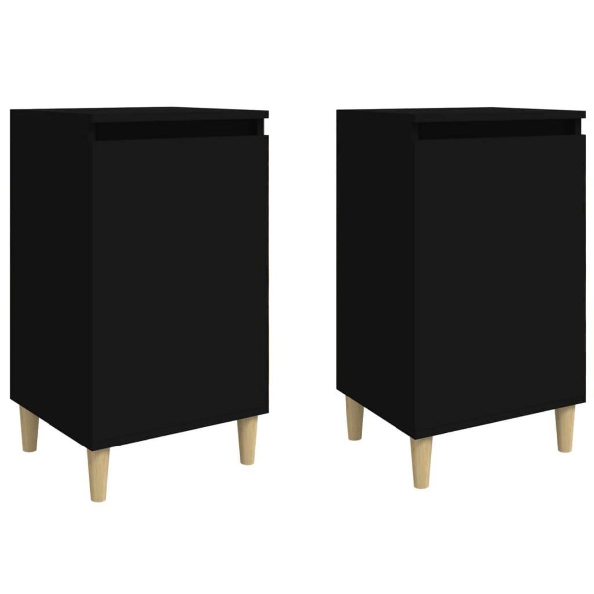 VIDAXL Tables de chevet 2 pcs noir 40x35x70 cm bois d'ingenierie