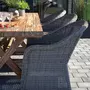 HOUSE NORDIC Table de jardin en teck 200 x 90 cm + 6 chaises