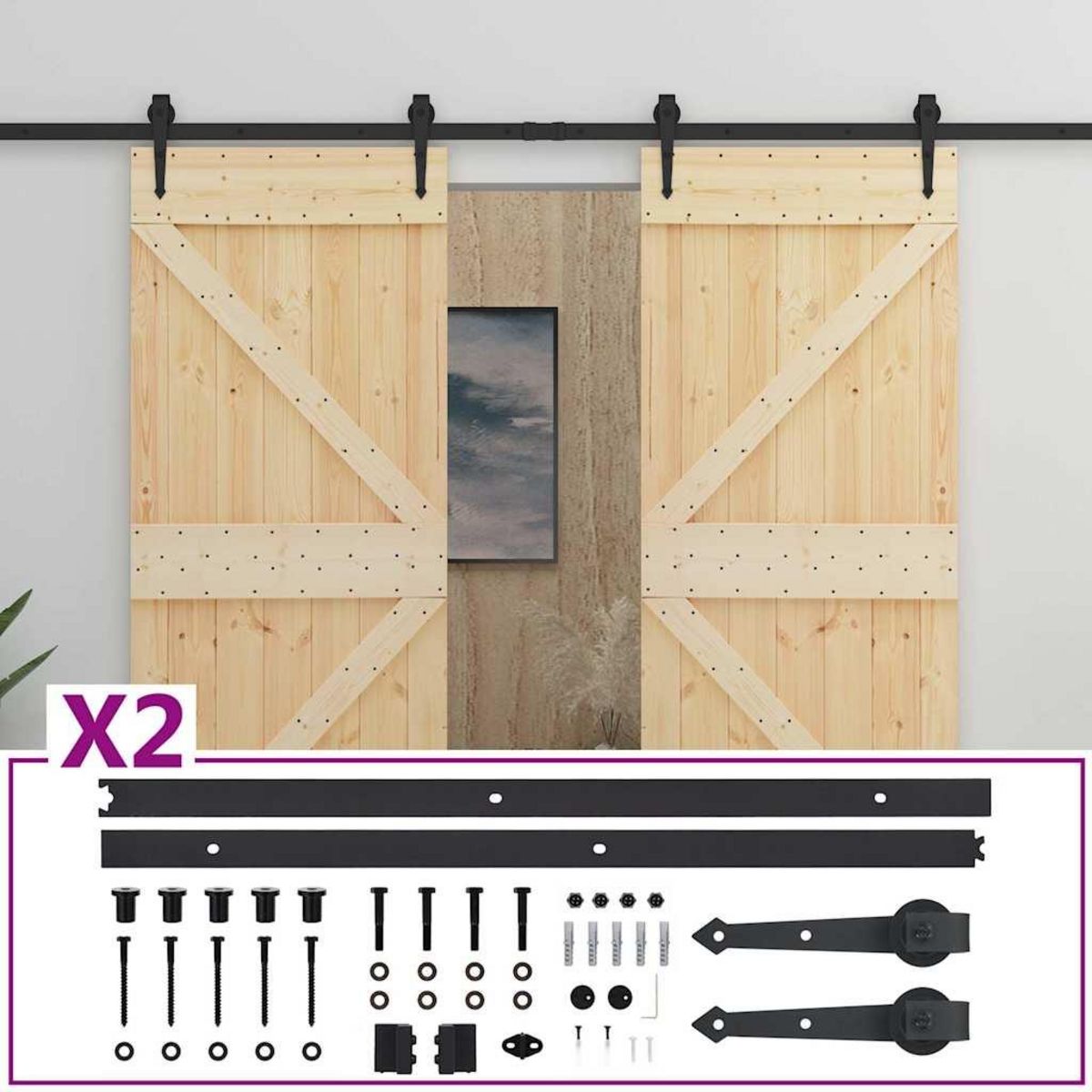 VIDAXL Porte coulissante avec kit de quincaillerie 80x210cm Pin massif