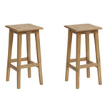 HESPERIDE Lot de 2 tabourets haut de jardin Tiwi en acacia - Beige