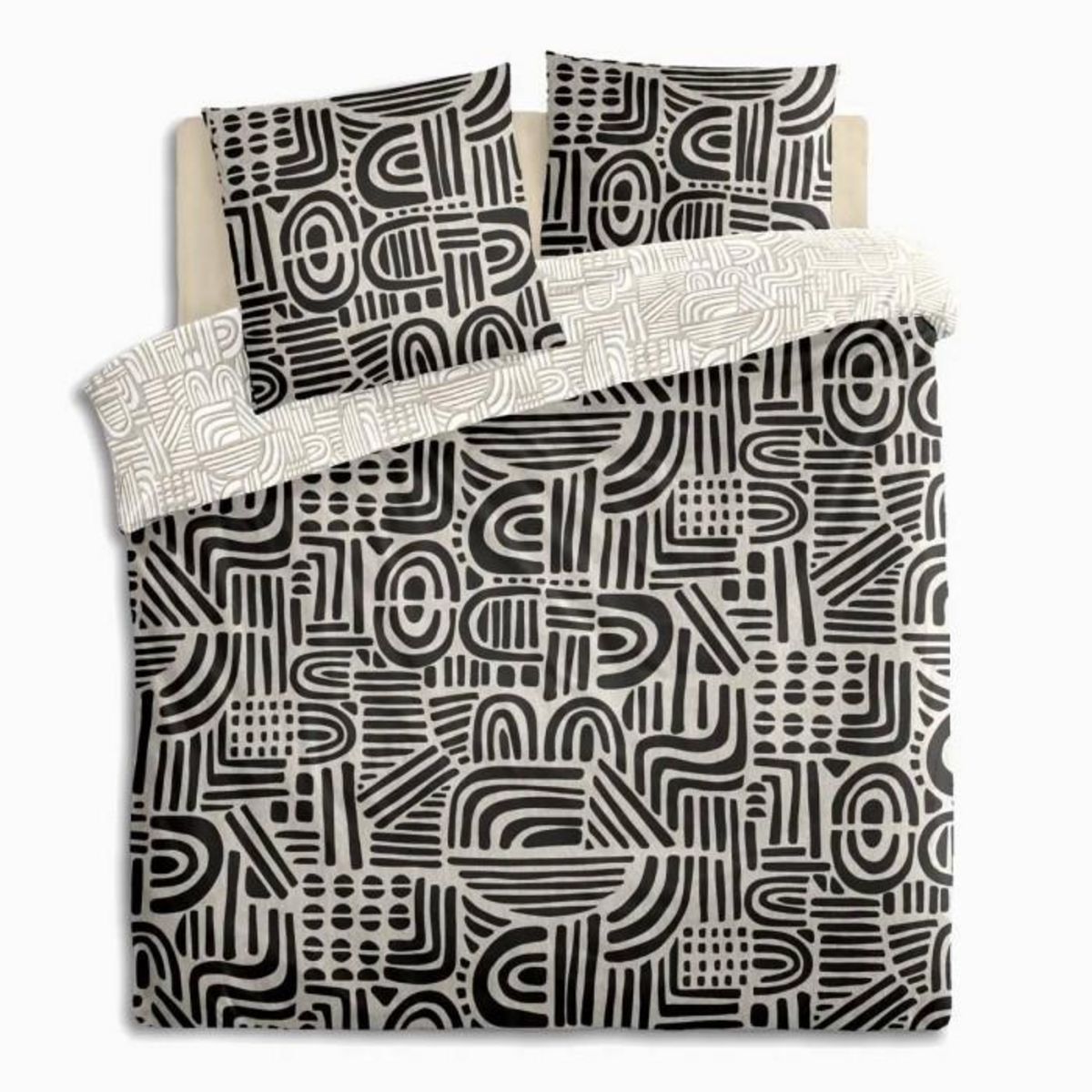 ATMOSPHERA Parure de Lit 3 Pièces  Tipu  240x220cm Noir