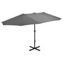 Voir la diapositive 1 : VIDAXL Parasol d'exterieur poteau en aluminium 460x270 cm anthracite