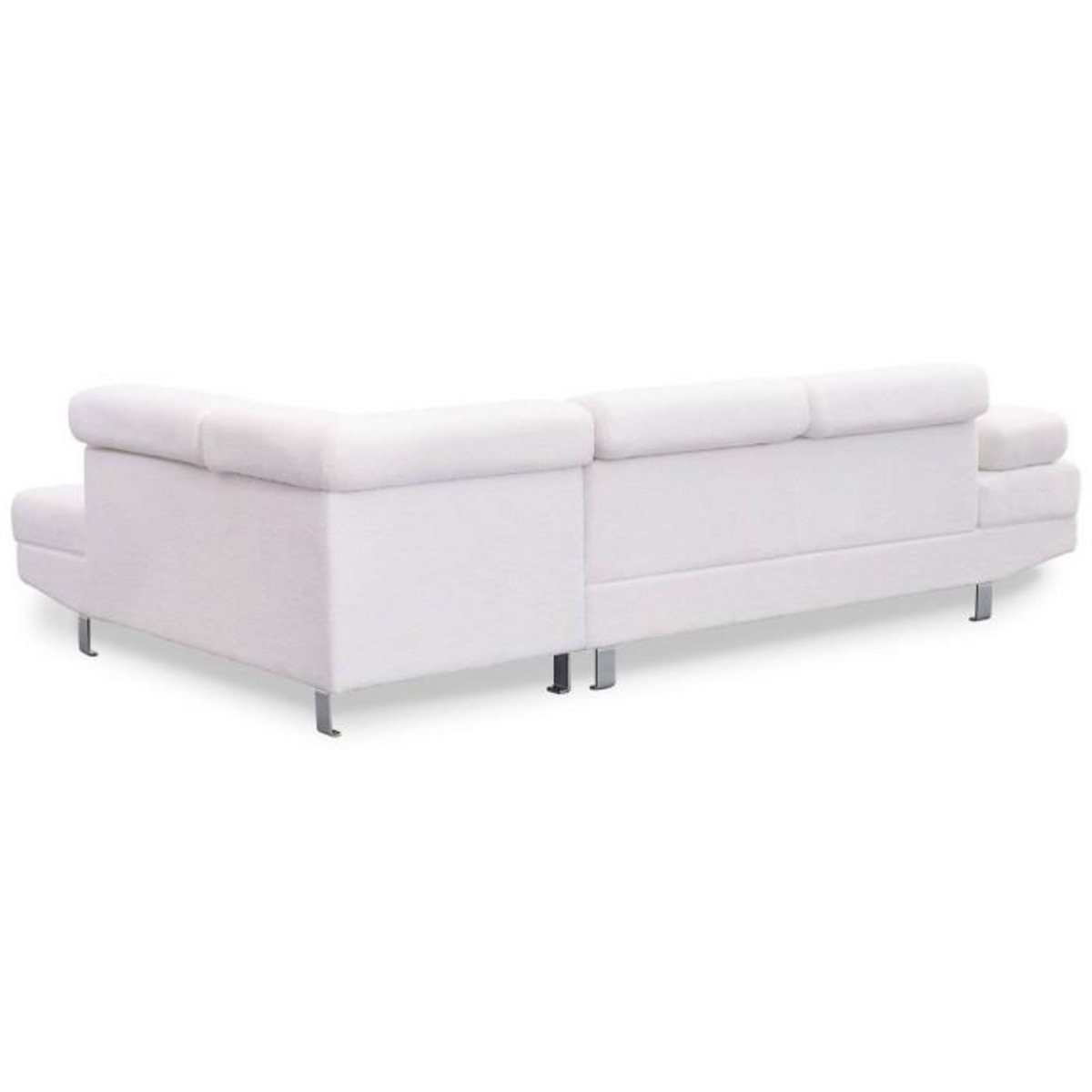 Paris Prix Canapé d'Angle Droit Bouclette  Têtière  260cm Crème