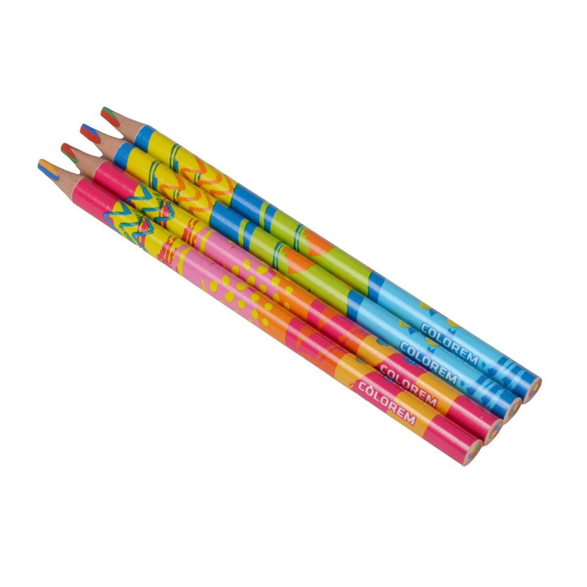 COLOREM Lot de 4 crayons de couleurs  arc-en-ciel  multicolore