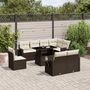 Voir la diapositive 1 : VIDAXL Salon de jardin avec coussins 9 pcs marron resine tressee