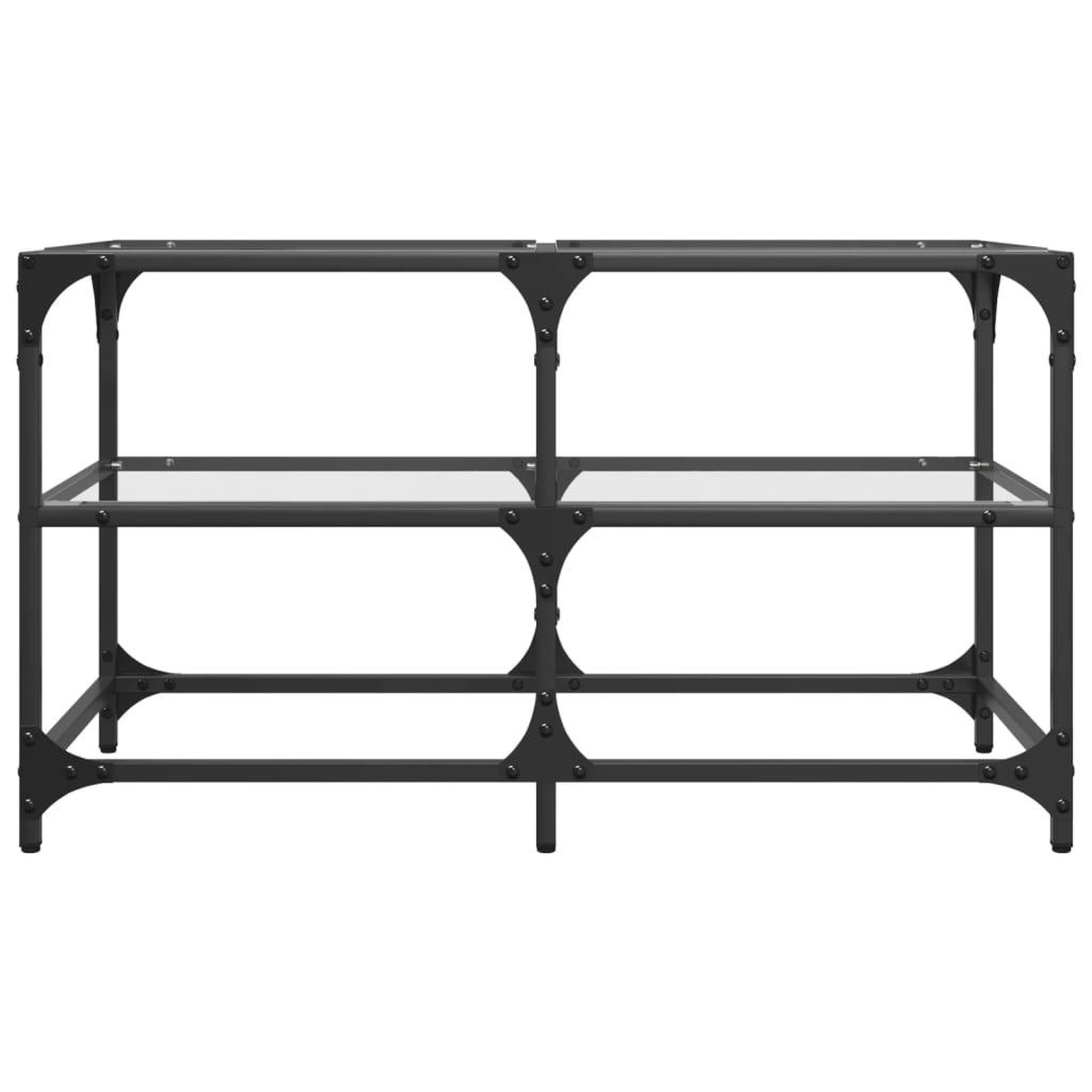 Voir la diapositive 4 : VIDAXL Table basse avec dessus en verre transparent 78,5x40x45cm acier