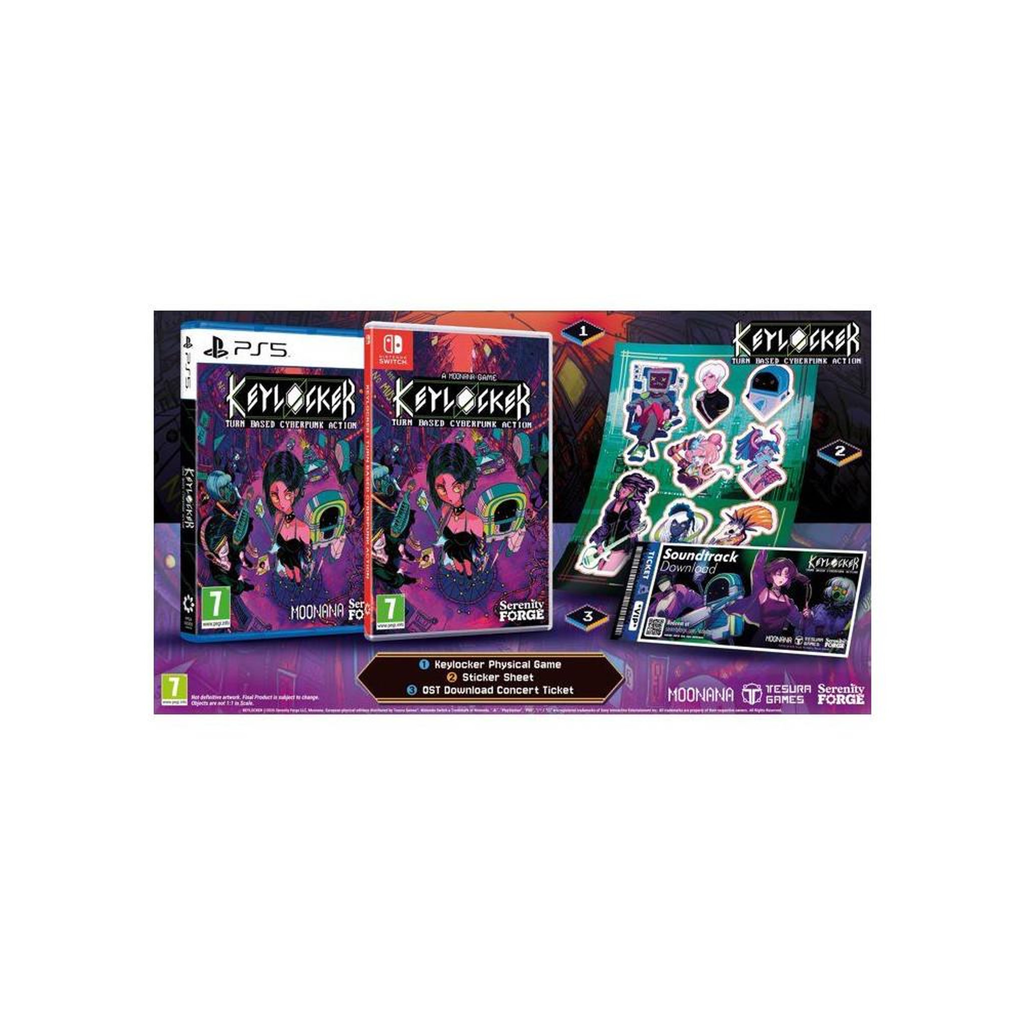 Voir la diapositive 2 : Just for games Keylocker: turn-based cyberpunk rhythm JRPG sur Nintendo Switch, édition Standard