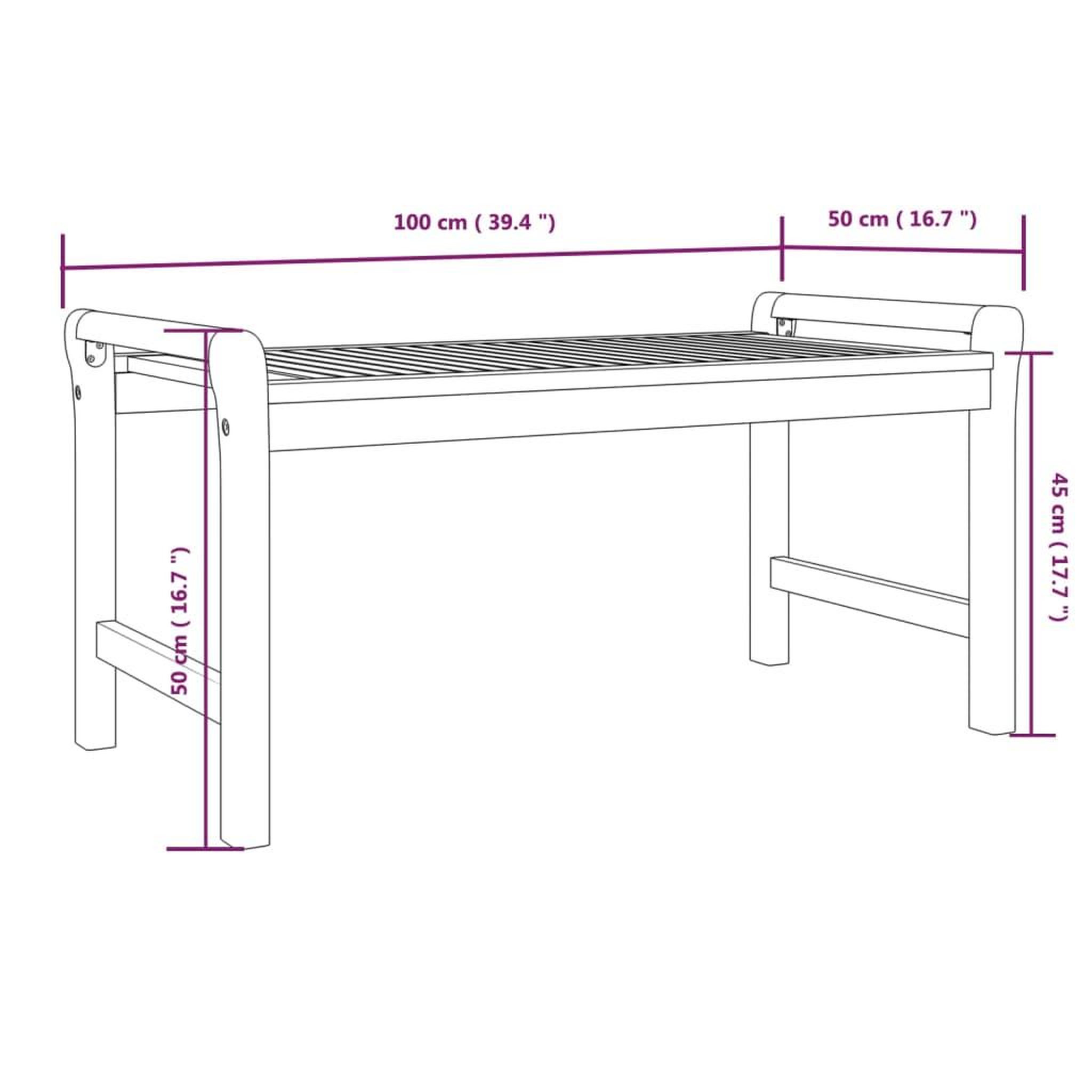 Voir la diapositive 6 : VIDAXL Table basse 100x50x50 cm bois d'acacia massif