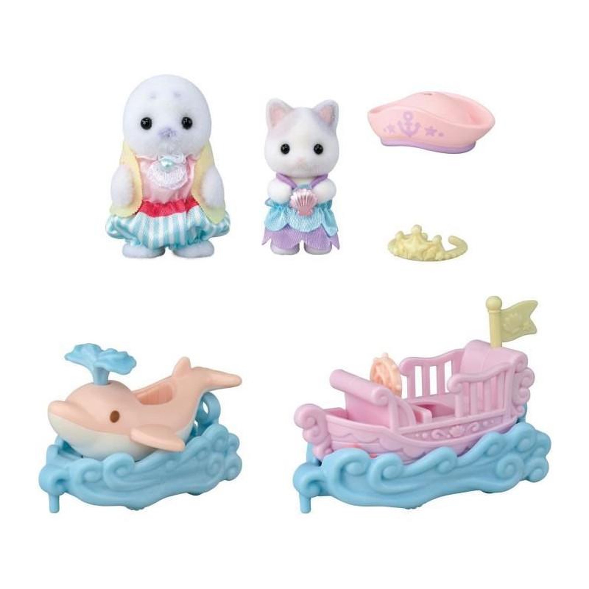 Voir la diapositive 6 : Sylvanian Families Mini-figurines - SYLVANIAN FAMILIES - Le petit train de la mer - Des 3 ans