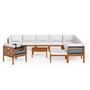 Voir la diapositive 3 : VIDAXL Salon de jardin 12 pcs avec coussins Creme Bois d'acacia solide
