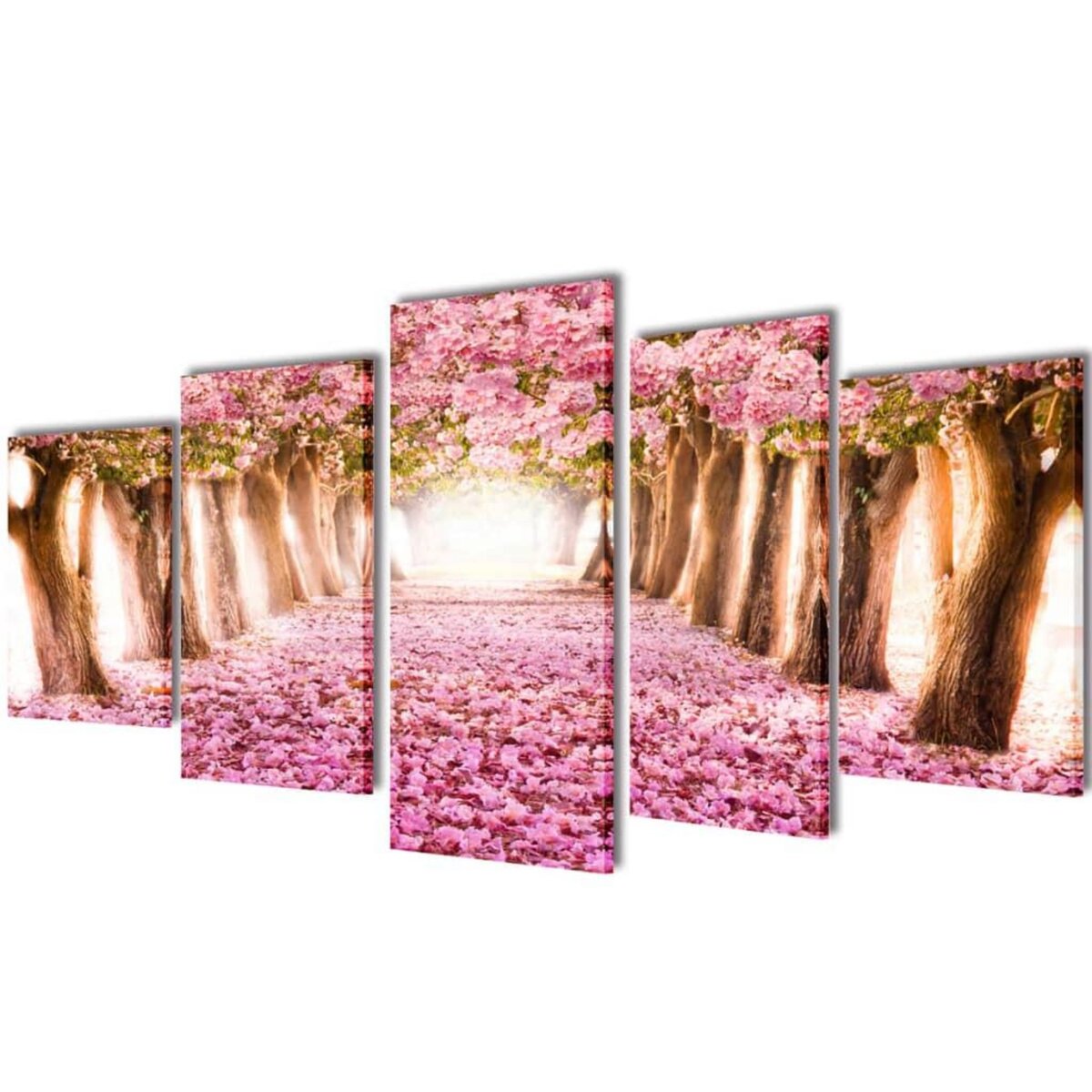 VIDAXL Set de toiles murales imprimees Cerisiers en fleurs 200 x 100 cm