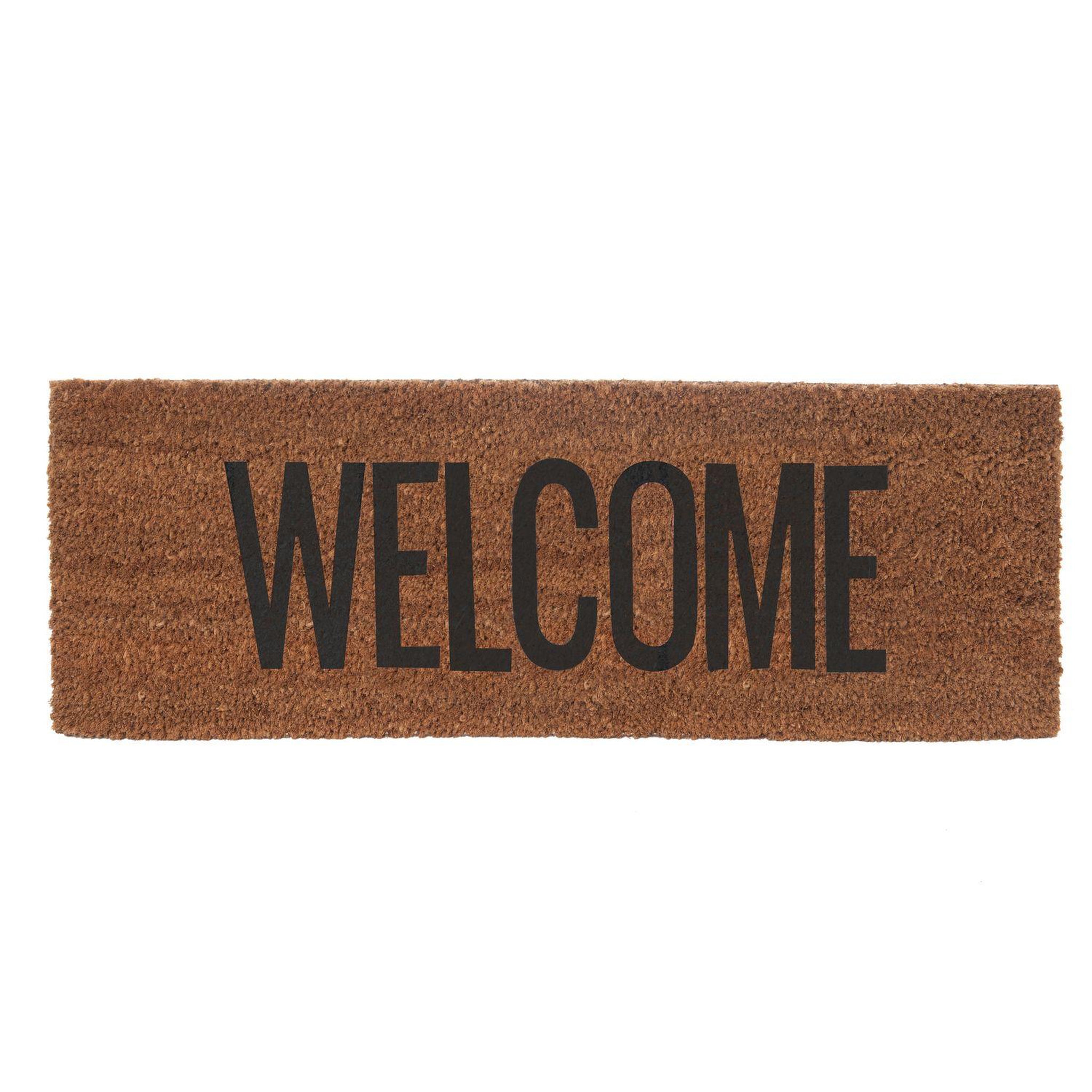 PRESENT TIME Paillasson welcome en fibre de coco. Coloris disponibles : Noir