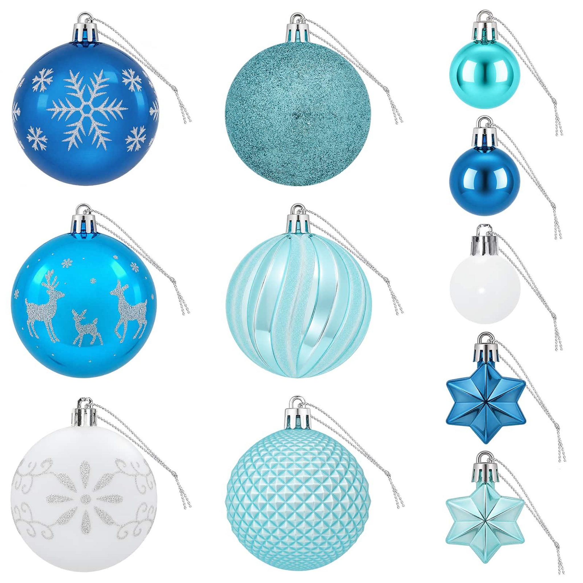 Voir la diapositive 5 : VIDAXL Ensemble de boules de Noël 88 pc Turquoise, bleu fonce et blanc