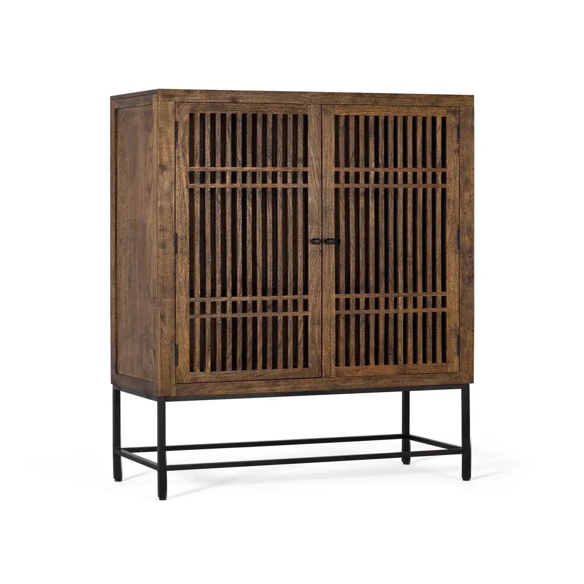 Voir la diapositive 3 : GINER Y COLOMER SL Armoire en bois d'acacia 100cm style industriel avec inspiration orientale