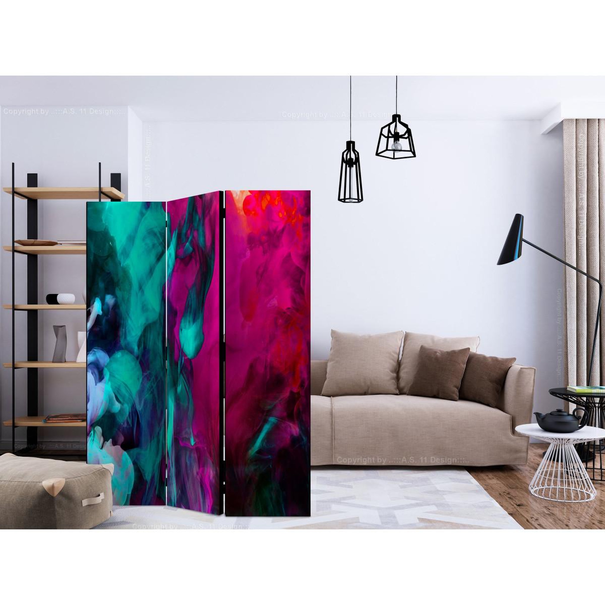 Voir la diapositive 2 : Paris Prix Paravent 3 volets  color madness  135x172cm