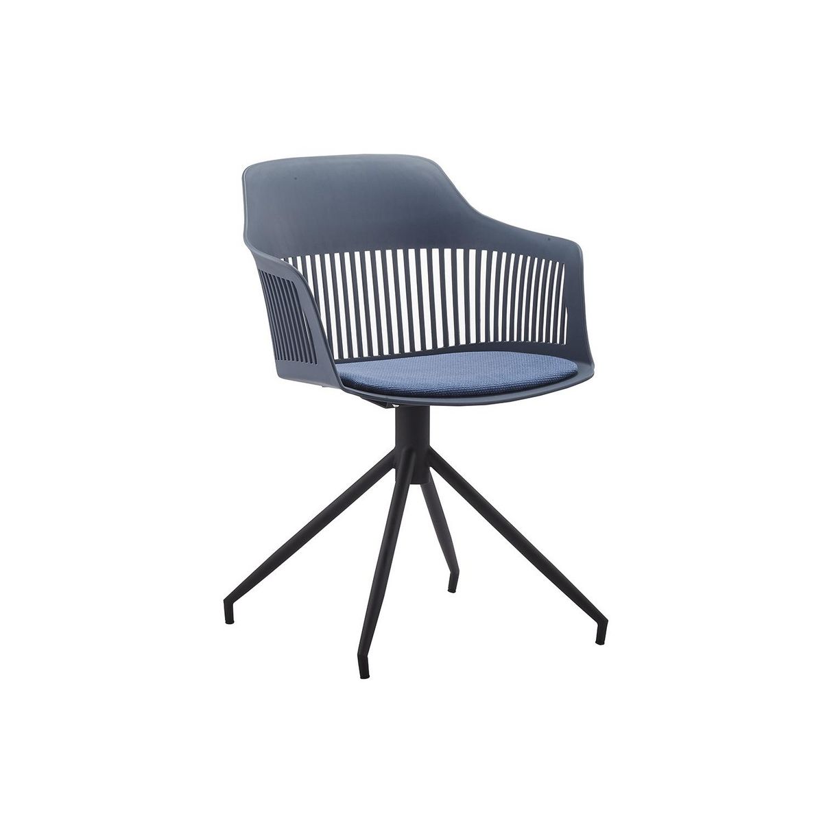 CONCEPT USINE Chaise design avec accoudoirs bleu foncé ANAÏS