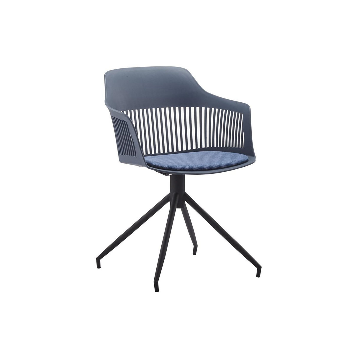 CONCEPT USINE Chaise design avec accoudoirs bleu foncé ANAÏS