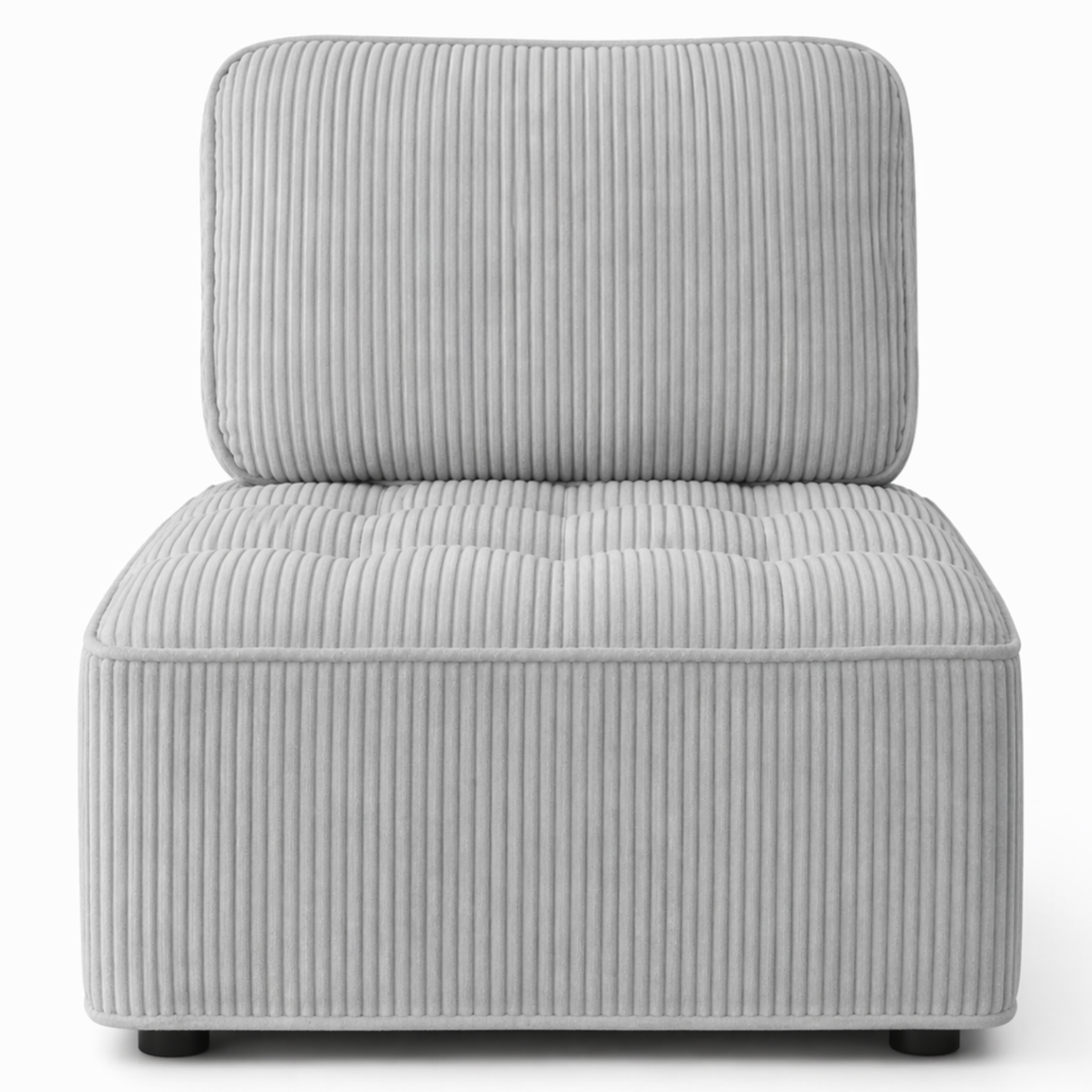 Voir la diapositive 4 : ID MARKET Module de canapé et fauteuil alfie en velours côtelé gris clair