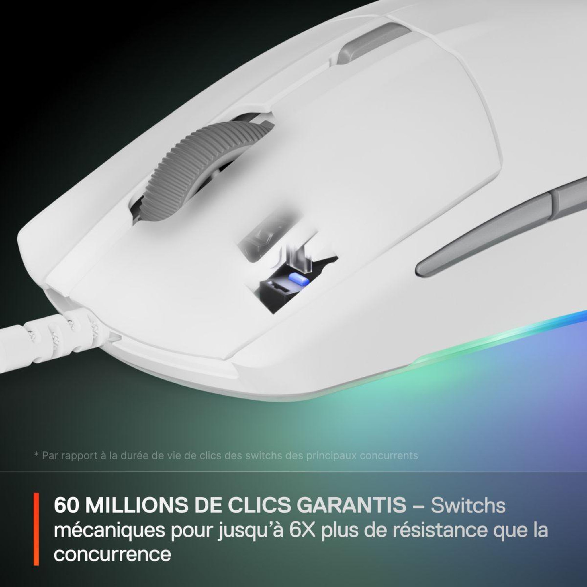 Voir la diapositive 5 : STEEL SERIES Souris gamer filaire rival 3 gen 2 blanche