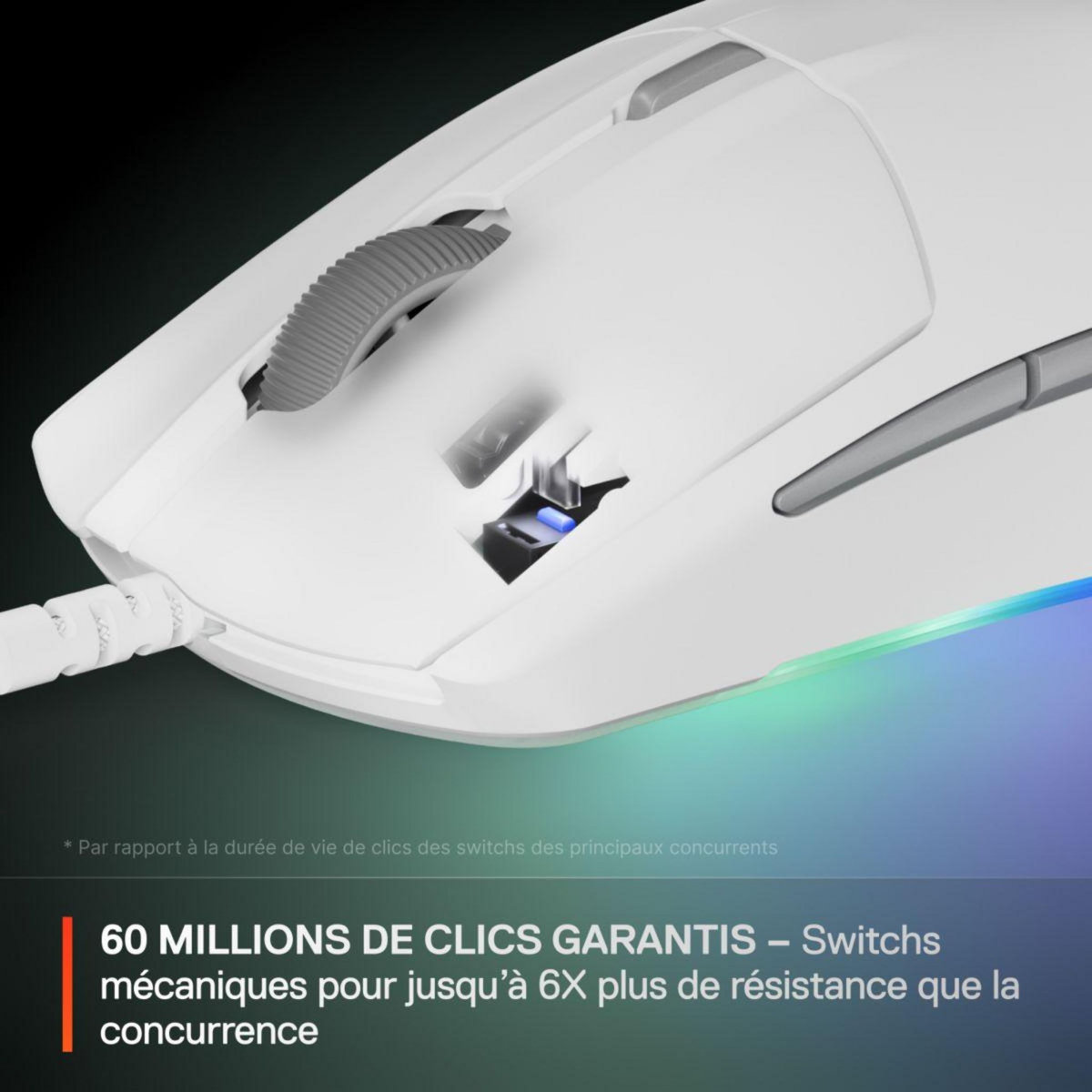 STEEL SERIES Souris Gamer Filaire Rival 3 Gen 2 Blanche