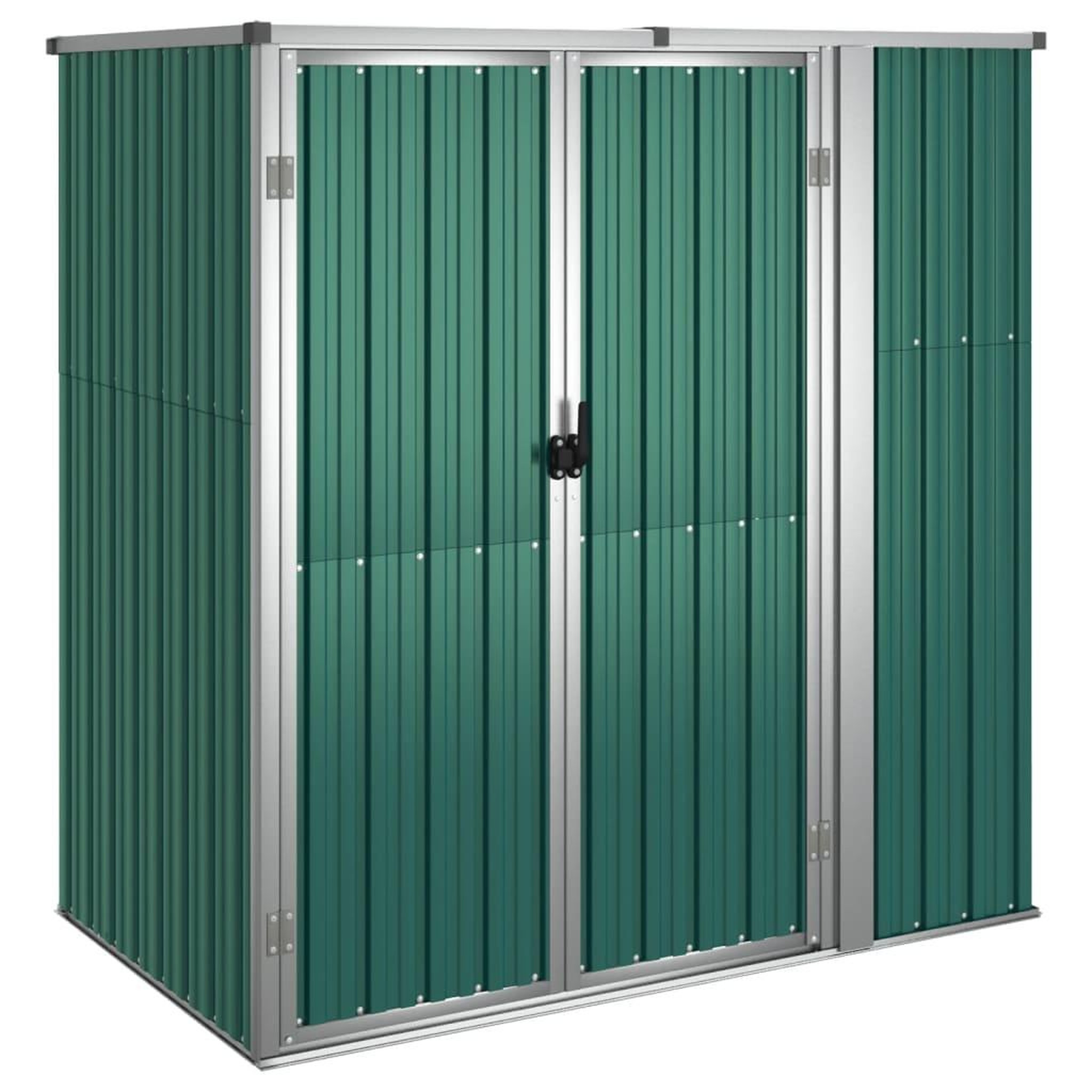 Voir la diapositive 2 : VIDAXL Abri a outils de jardin vert 161x89x161 cm acier galvanise