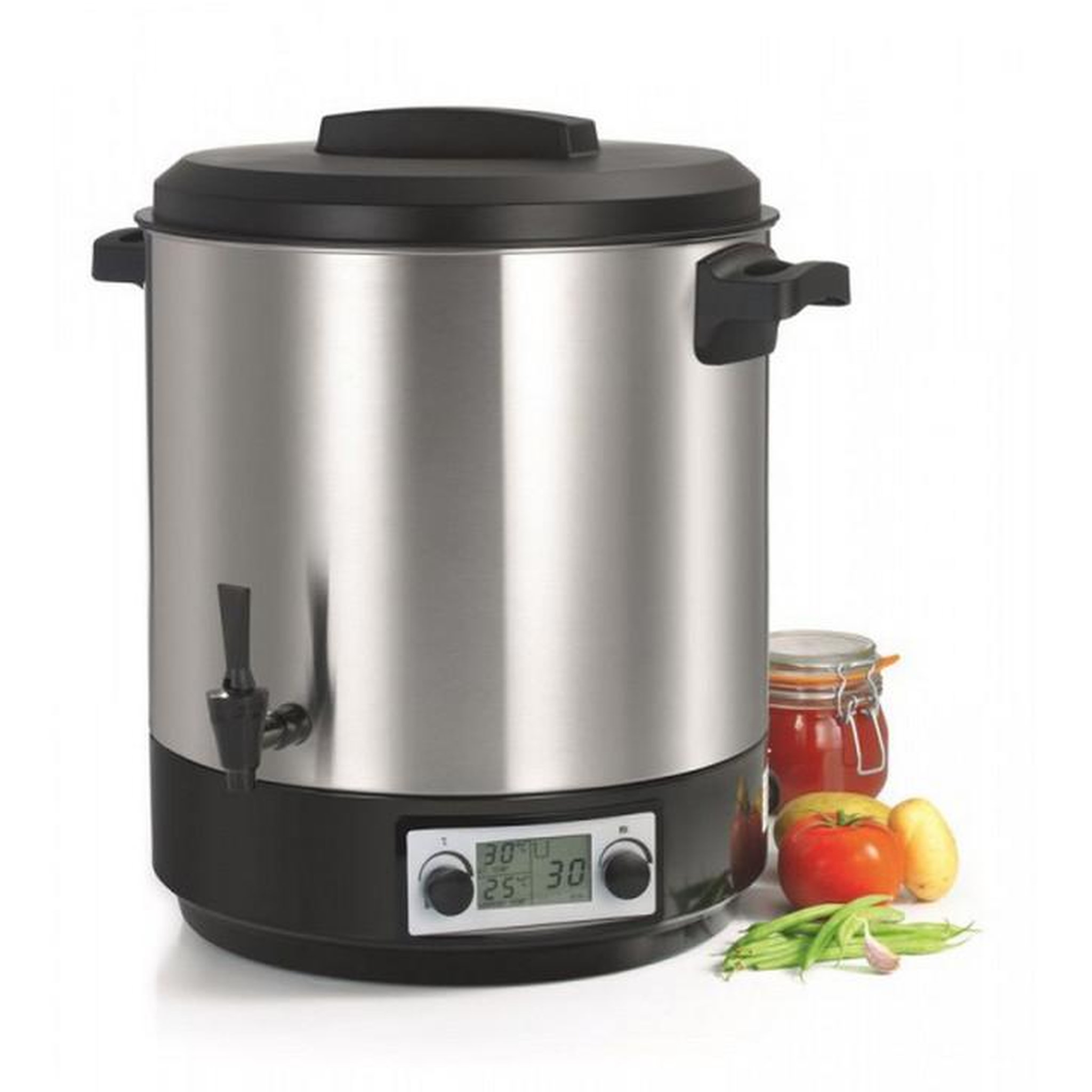 Voir la diapositive 2 : NATURE & SAVEURS Stérilisateur de bocaux électrique cuve inox avec écran lcd robinet et minuteur 31l 2000w - ns-st31ina