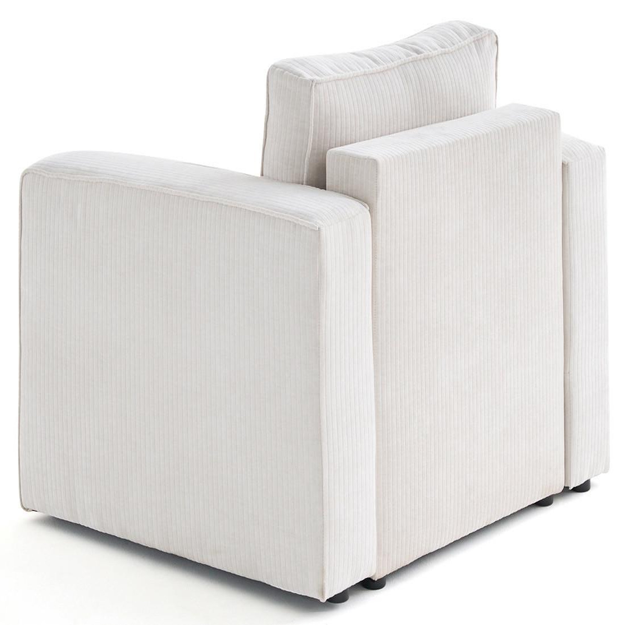 Voir la diapositive 3 : BEST MOBILIER Topaze - fauteuil en velours côtelé plat