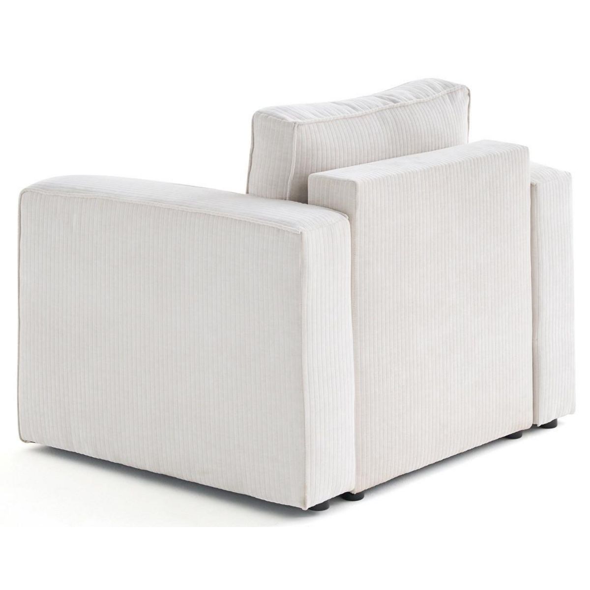 BEST MOBILIER Topaze - fauteuil en velours côtelé plat