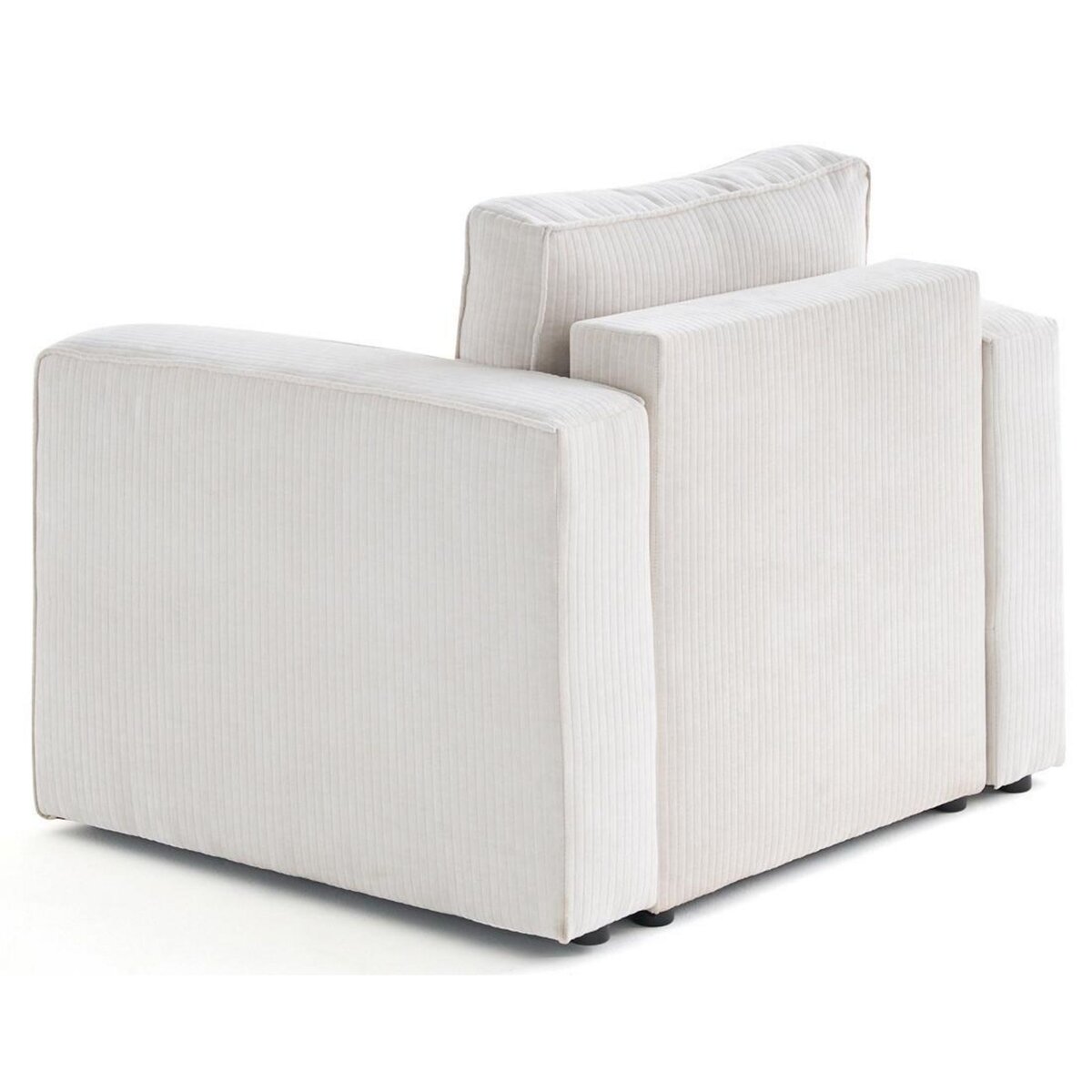 BEST MOBILIER Topaze - fauteuil en velours côtelé plat