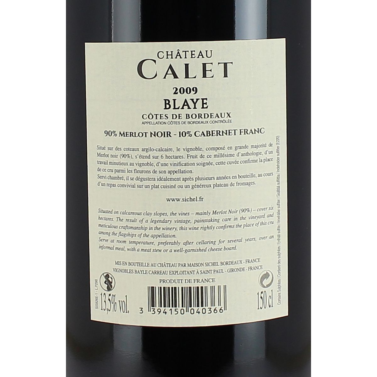 Château Calet Blaye Côtes de Bordeaux Rouge 2009