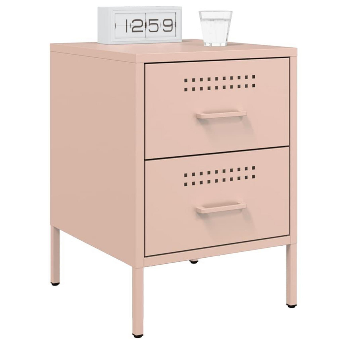 VIDAXL Tables de chevet 2 pcs rose 36x39x50,5 cm acier