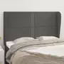 VIDAXL Tete de lit avec oreilles Gris 147x23x118/128 cm Similicuir