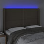 Voir la diapositive 4 : VIDAXL Tete de lit a LED Taupe 147x16x118/128 cm Tissu