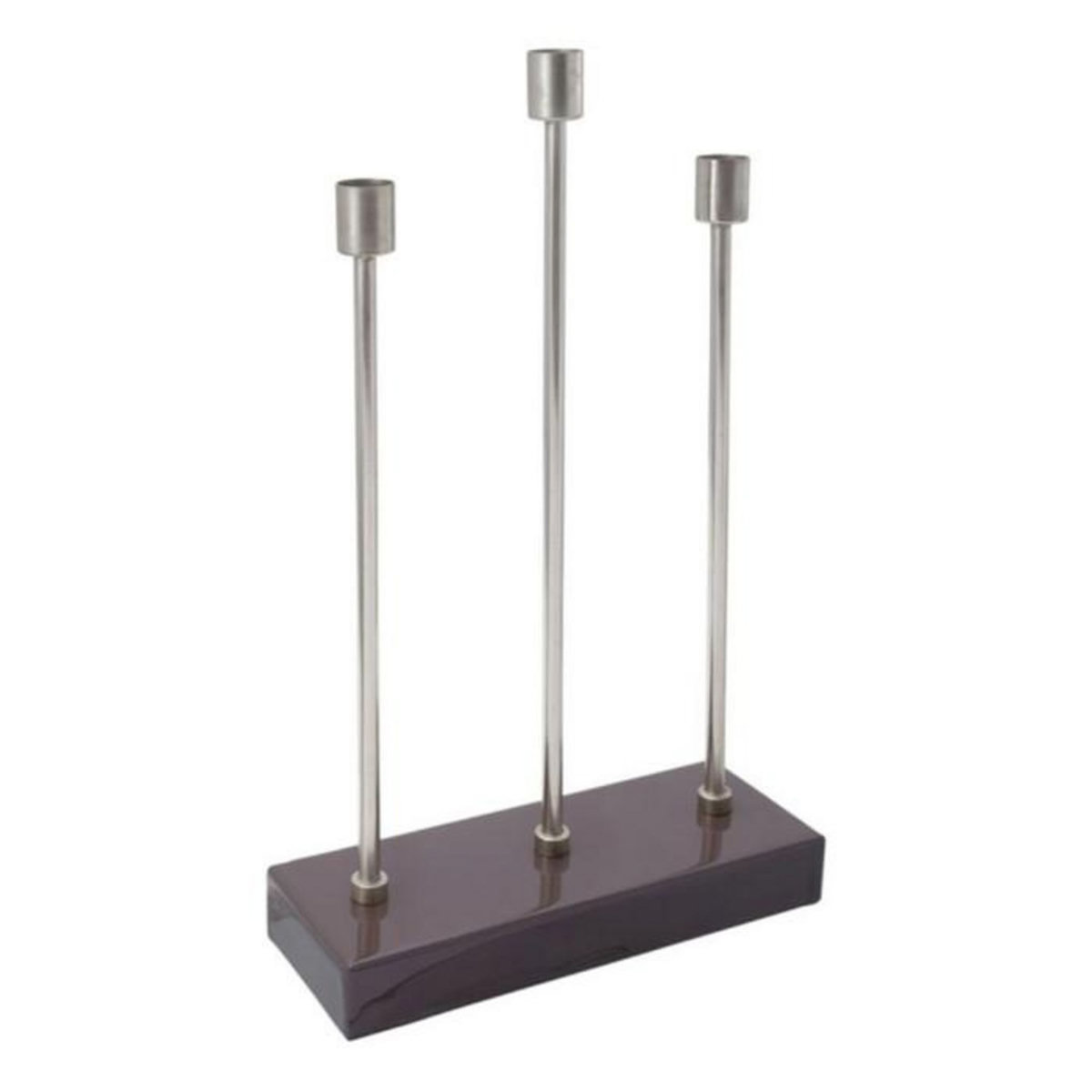 Paris Prix Bougeoir Design en Métal  Isola  39cm Violet & Argent