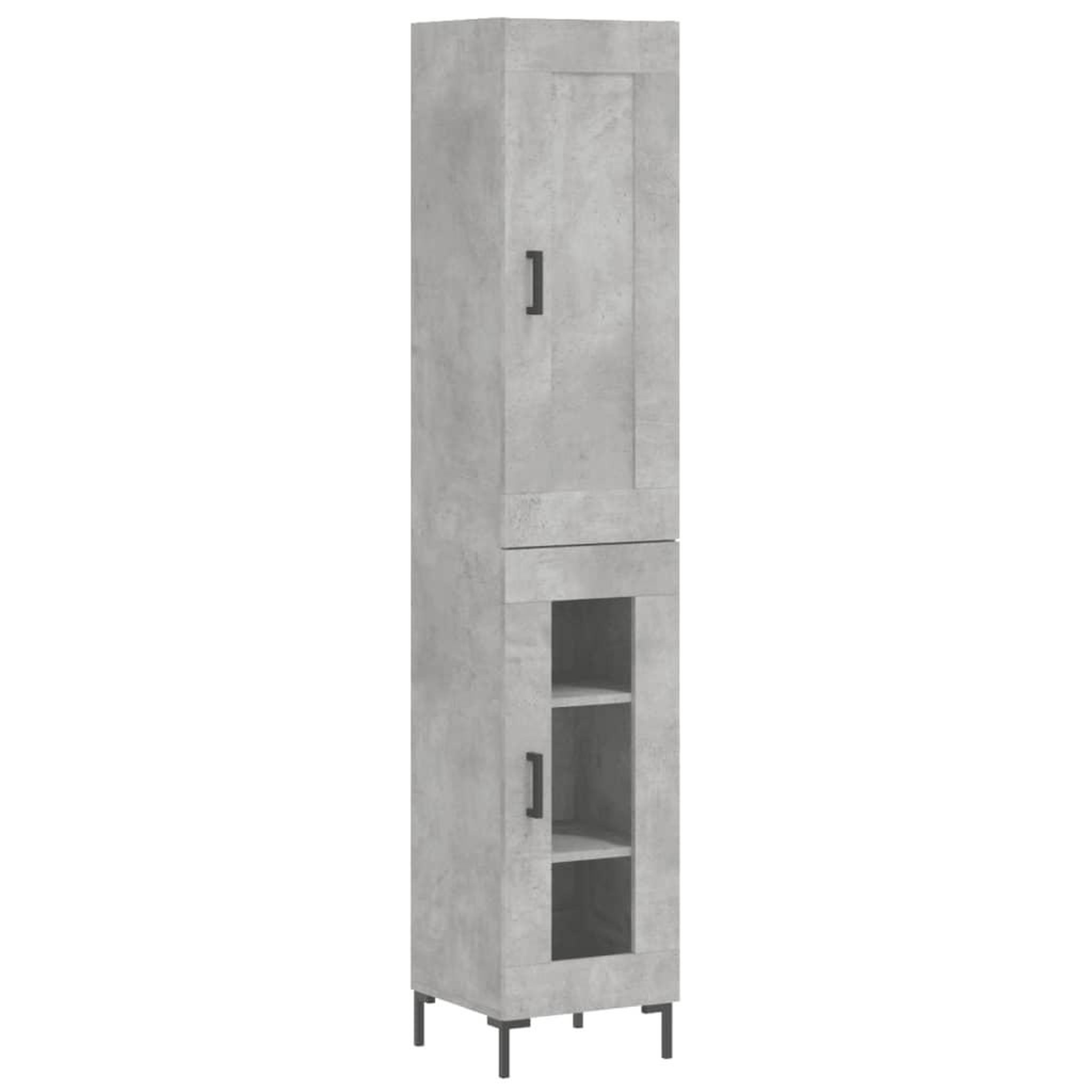 Voir la diapositive 2 : VIDAXL Buffet haut Gris beton 34,5x34x180 cm Bois d'ingenierie