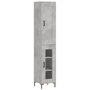 Voir la diapositive 2 : VIDAXL Buffet haut Gris beton 34,5x34x180 cm Bois d'ingenierie