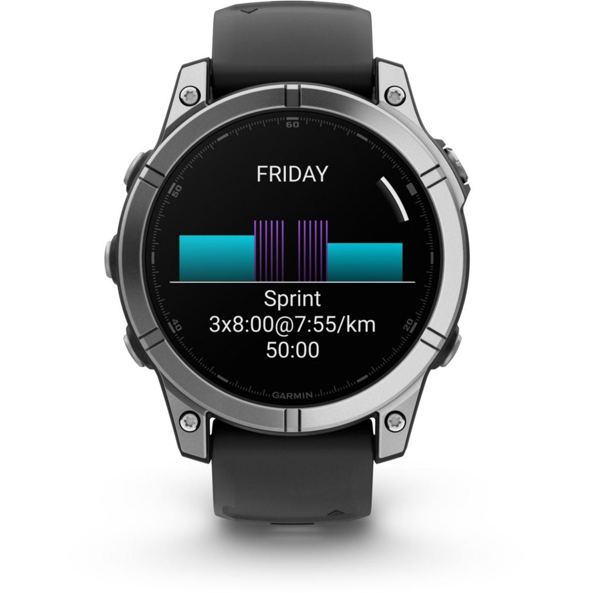 Voir la diapositive 5 : GARMIN Montre sport Fenix E 47mm Acier inox bracelet gris