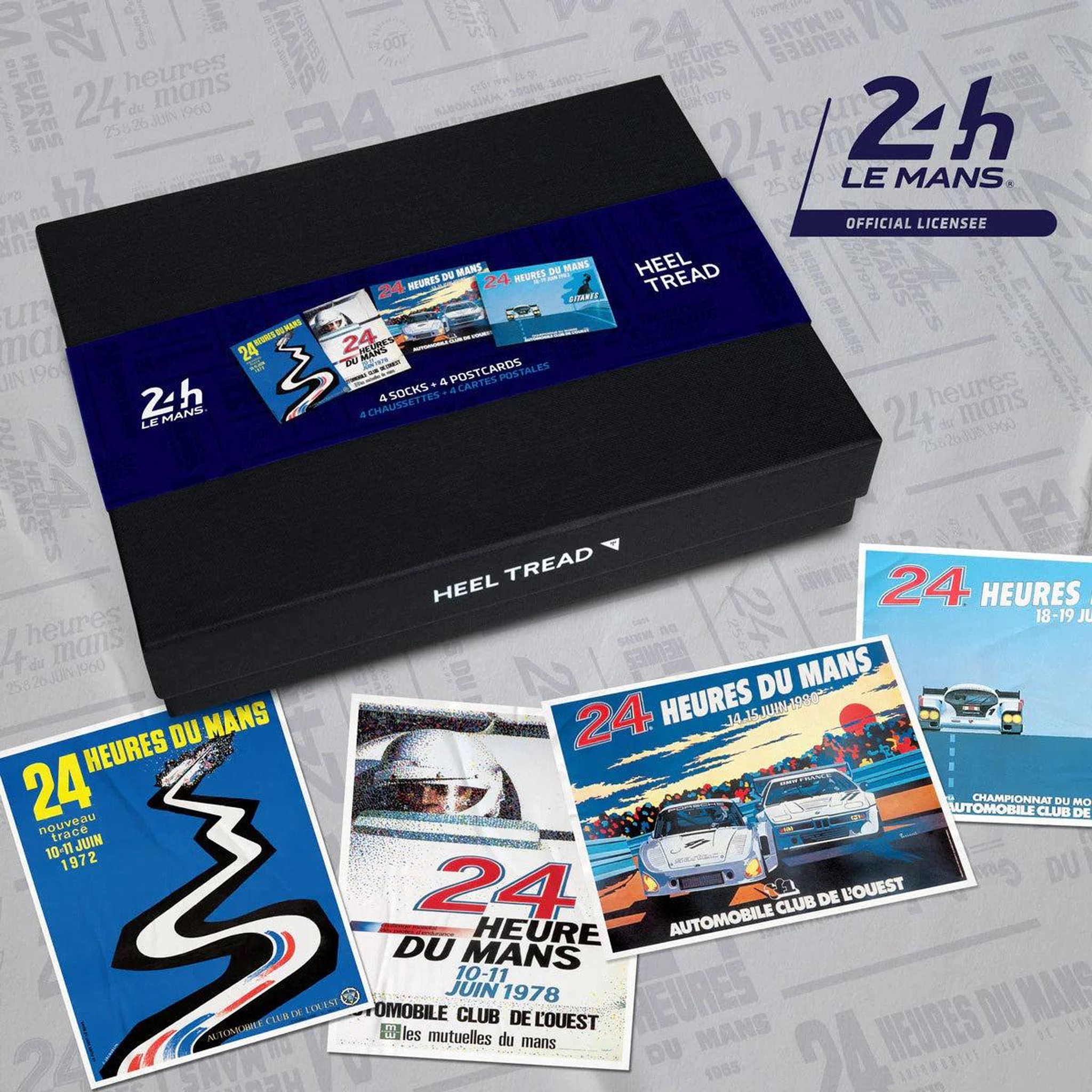 Voir la diapositive 2 : SOCK AFFAIRS Coffret chaussettes 24h le mans, les affiches iconiques