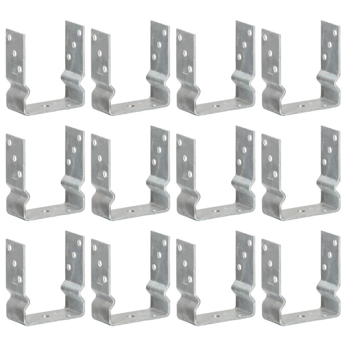 VIDAXL Piquets de cloture 12 pcs argente 12x6x15 cm acier galvanise