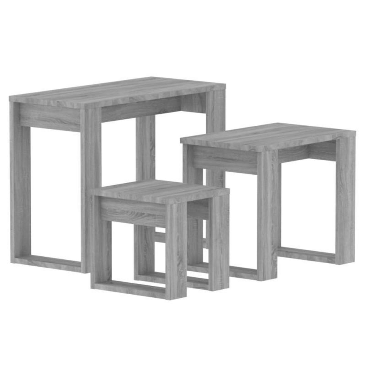 VIDAXL Tables gigognes 3 pcs Sonoma gris Bois d ingénierie