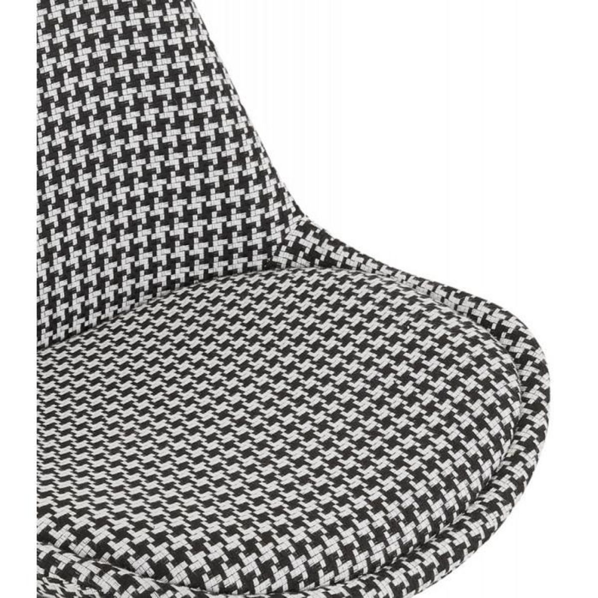 Paris Prix Chaise en Tissu Pied de Poule  Avery  84cm Noir