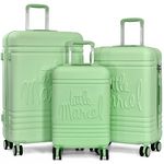 Little Marcel Lot 3 valises dont 1 valise cabine rigides. Coloris disponibles : Vert, Violet, Gris, Rose, Marron, Bleu