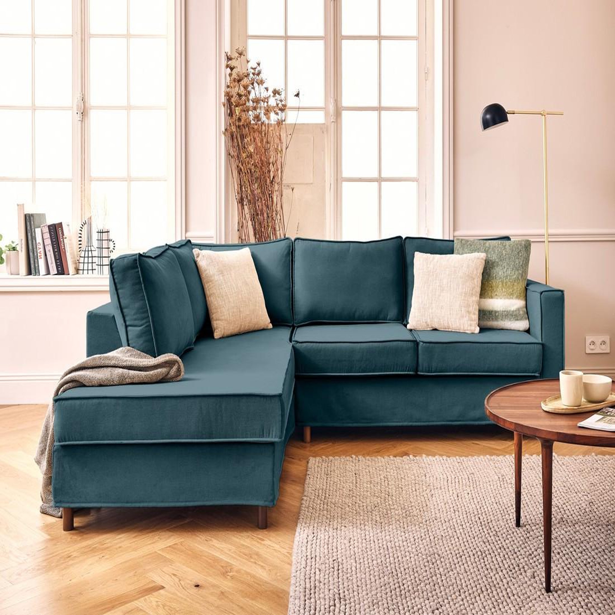 Voir la diapositive 1 : LISA DESIGN Jake - canapé déhoussable d'angle gauche 5 places en tissu