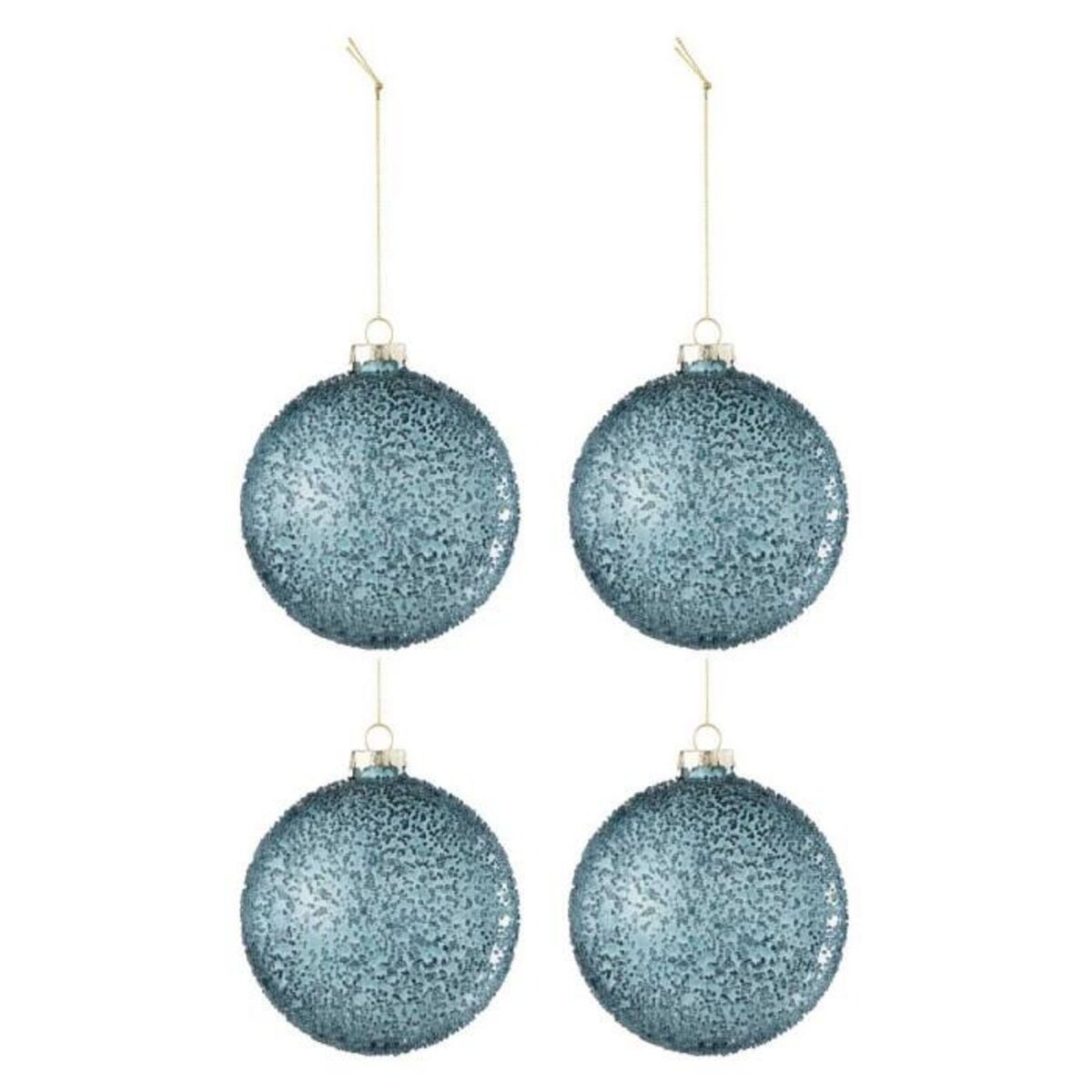 Paris Prix Lot de 4 Boules de Noël  Perla  10cm Bleu