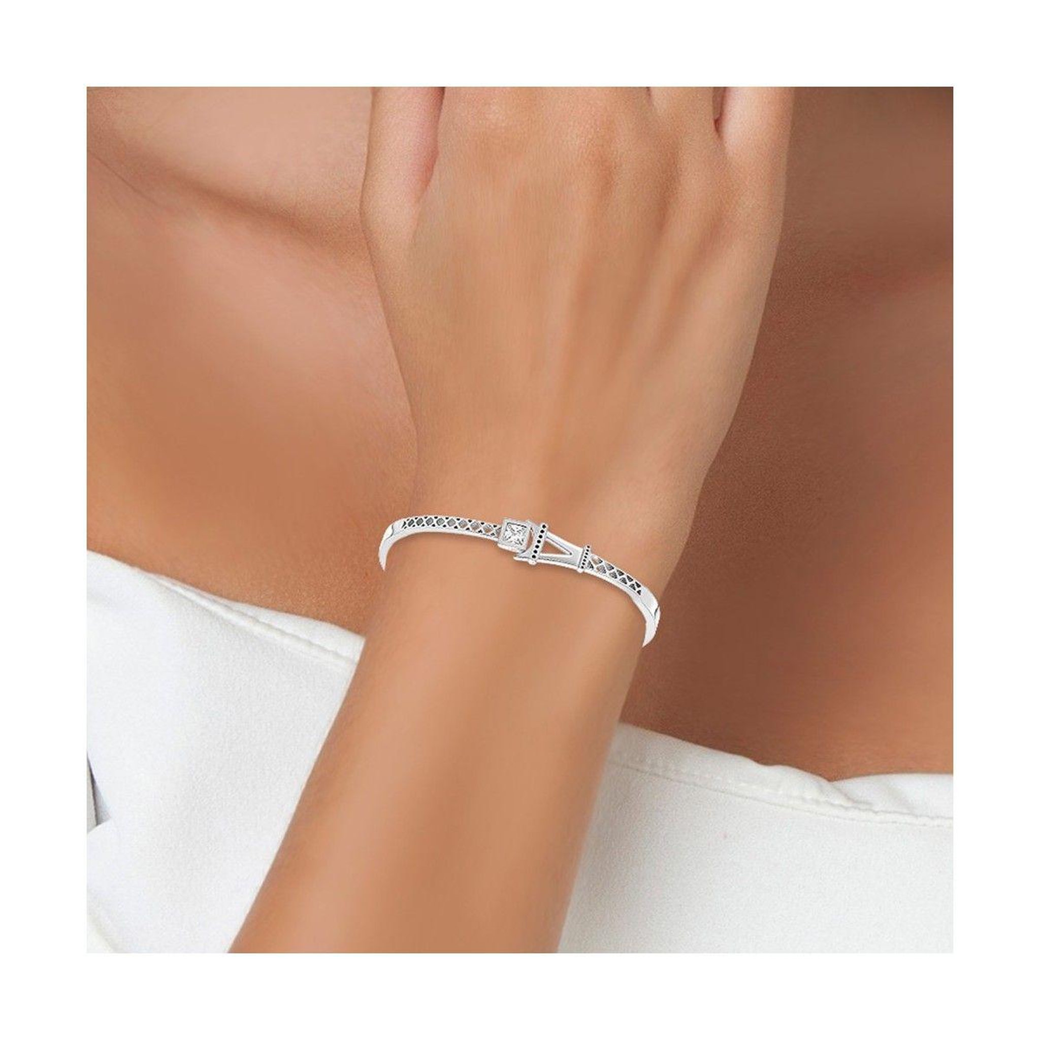 Voir la diapositive 2 : SC CRYSTAL Bracelet Tour Eiffel en acier inoxydable par SC Crystal