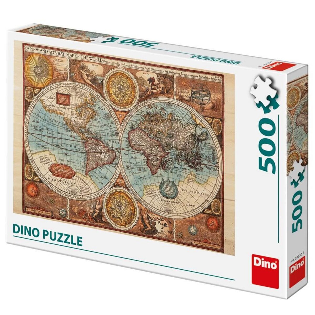 DINO Puzzle 500 pièces : Carte du monde de 1626