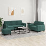 Voir la diapositive 1 : VIDAXL Ensemble de canapes 3 pcs avec coussins vert fonce velours